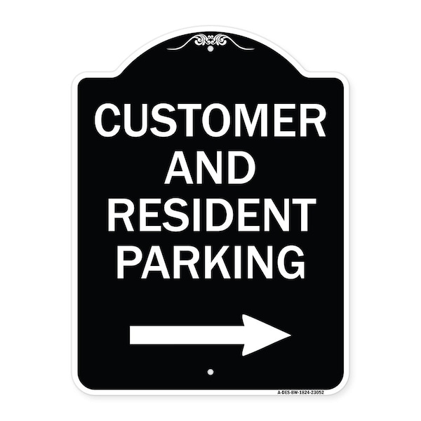Reserved Parking Customer and Visitor Parking Heavy-Gauge Aluminum Sign, 24" x 18", BW-1824-23052